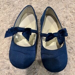 Navy Blue Kids Shoes with Bow